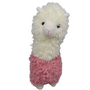 Jing Guang Pink Cream Llama Alpaca Plush Fluffy Stuffed Animal Soft Toy